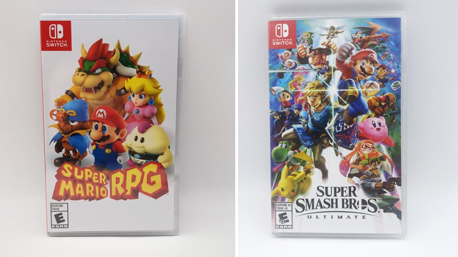 Nintendo Switch Super Mario RPG and Super Smash Bros Games