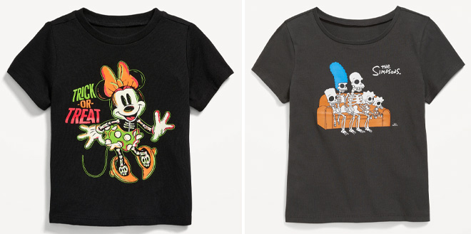 Old Navy Baby Minnie Mouse Halloween T Shirt and The Simsons Kids Graphic T Shirt