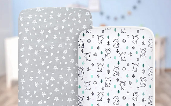 Pack and Play Sheets 2 Pack Mini Crib Sheets