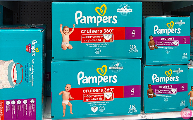Pampers Cruisers 360 Diapers 116 Count in shelf