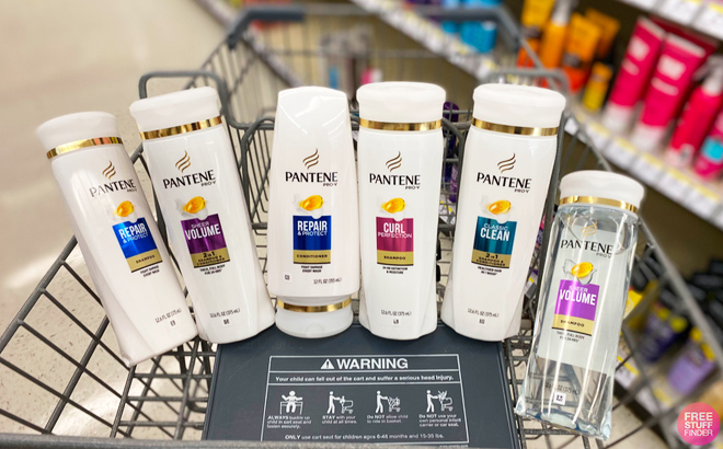 Pantene Hair Care Products in a Walgreens Cart