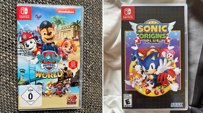 Paw Patrol World and Sonic Origins Plus Games for Ninentendo Switch