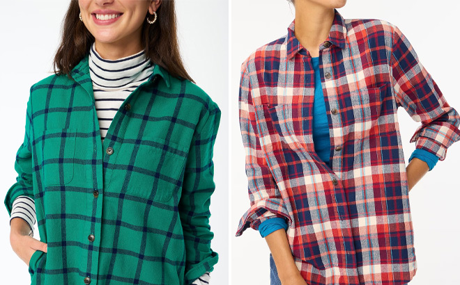 Plaid Flannel Shirt Jacket