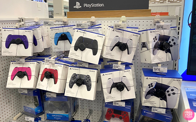 PlayStation 5 DualSense Wireless Controllers on Hangers at Target Store