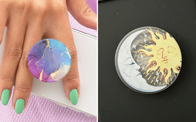 PopSockets Phone Grip Magichroma Color and PopSockets Plant Based Phone Grip Sun and Moon Style