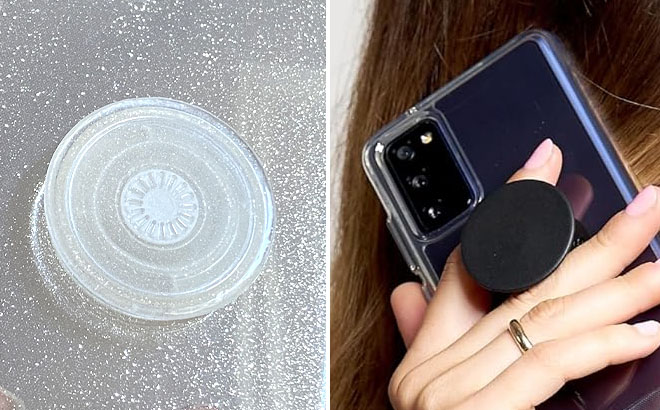 PopSockets Translucent Phone Grip Clear Color and PopSockets Phone Grip Black Color