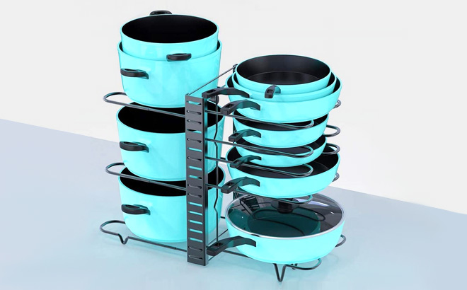 Phancir Pots and Pans Adjustable 8-Tier Organizer Rack 