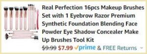 Real Perfection 17 Piece Makeup Brush Set Checkout Summary