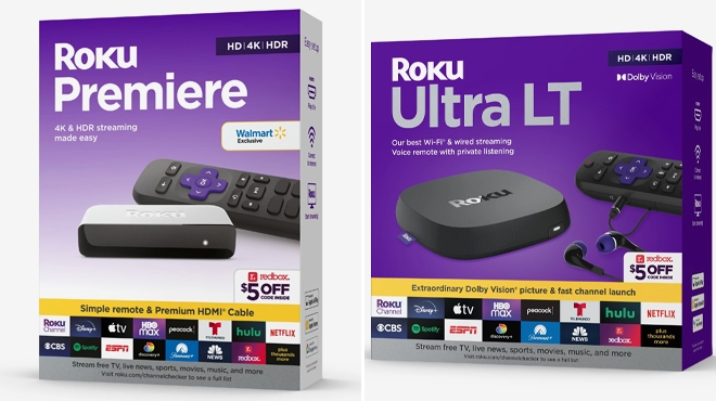 Roku Premiere 4K Streaming Media Player and Roku Ultra LT 4K Streaming Device