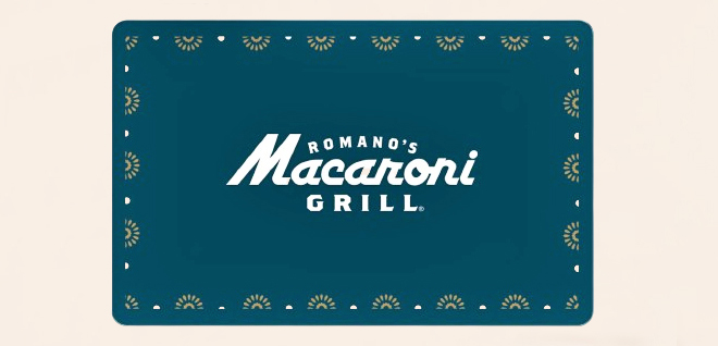 Romanos Macaroni Grill 100 Value eGift Card
