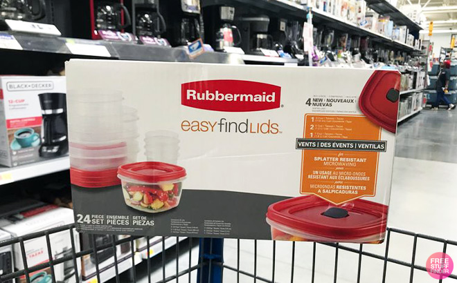 Rubbermaid 24 Piece Storage on a Shopping Cart
