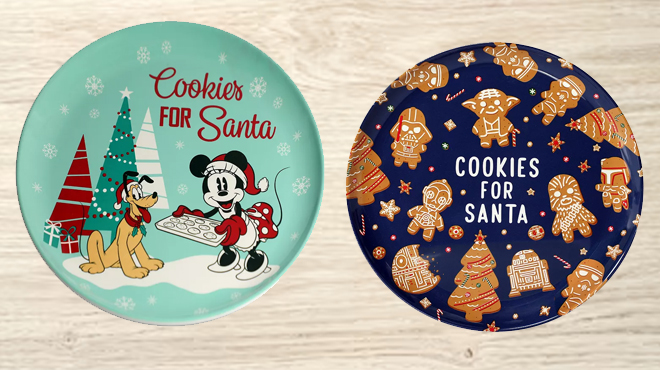 SNS Disney Minnie Mouse Pluto Melamine Cookie Plate and Star Wars Melamine Cookies for Santa Plate