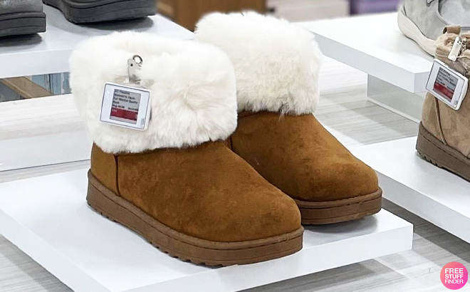 SO Coatimundi Womens Faux Fur Winter Boots on a Shelf at Kohl's
