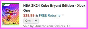 Screen Grab of NBA2k24 Kobe Bryant Eidtion