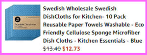 Screen grab of the checkout page for Swedish Cloth