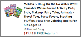 Screenshot of Melissa Doug Water Wow 3 Pack Discounted Final Price at Amazon Checkout Screenshot of Melissa Doug Water Wow 3 Pack Discounted Final Price at Amazon Checkout