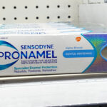 Sensodyne Pronamel Whitening Toothpaste in Alpine Breeze on a Shelf
