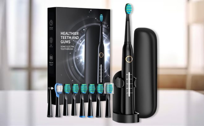 Sonic Electric Toothbrush for Adults Power Electric Toothbrush with 8 Brush Heads