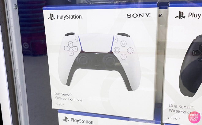 Sony PlayStation 5 DualSense Wireless Controller on Store Shelf