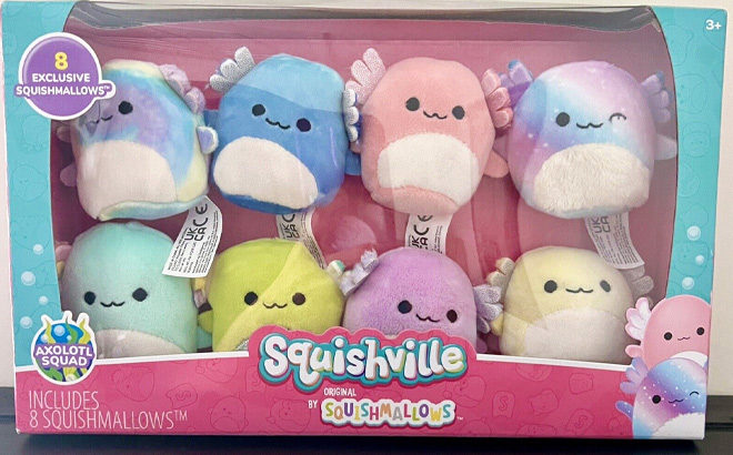 Squishville by Squishmallows Plush 8 Pack on the Table