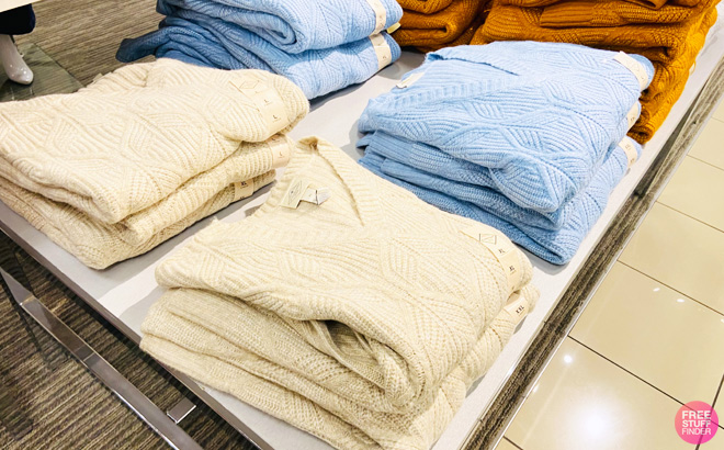 St Johns Bay Womens V Neck Long Sleeve Pullover Sweater on Store Shelf