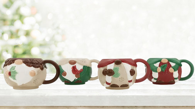 St Nicholas Square 4 Pack Yuletide Gnome Stacking Mug Set