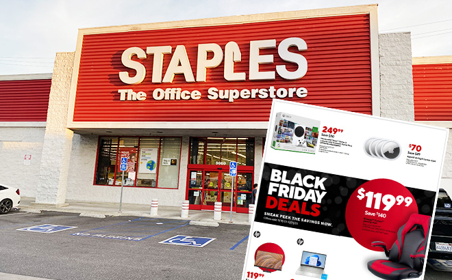 Staples Storefront and Black Friday Ad Scan
