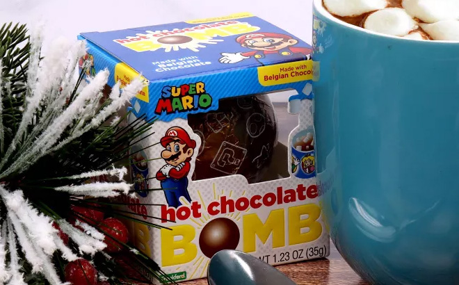Super Mario Hot Chocolate Bomb on a Table