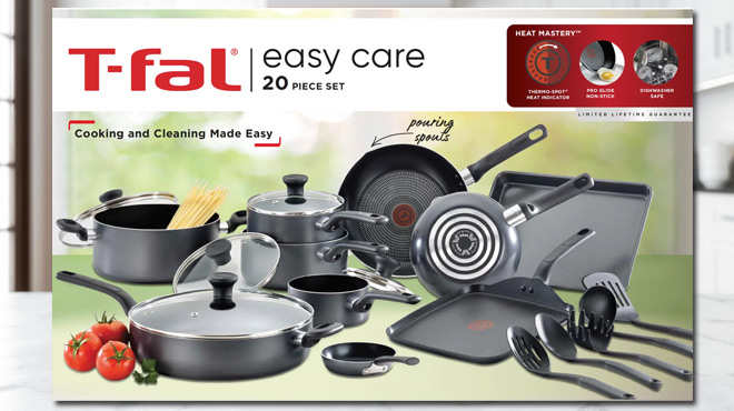T fal Easy Care Nonstick Cookware 20 Piece Set