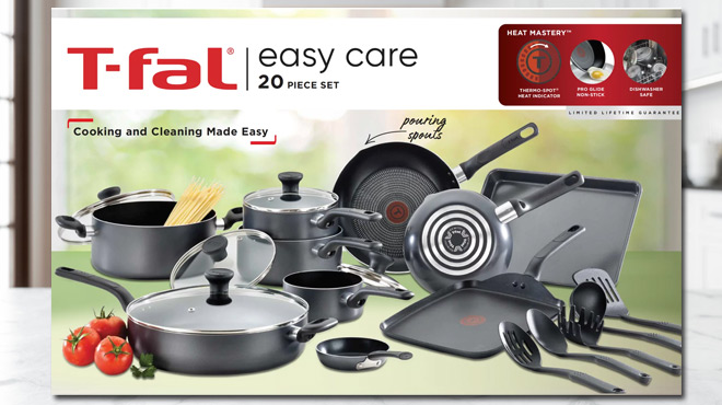 T fal Easy Care Nonstick Cookware 20 Piece Set T fal Easy Care Nonstick Cookware 20 Piece Set