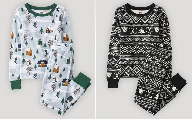 The Childrens Place Unisex Kids Matching Family Ski Cabin Snug Fit Cotton Pajamas