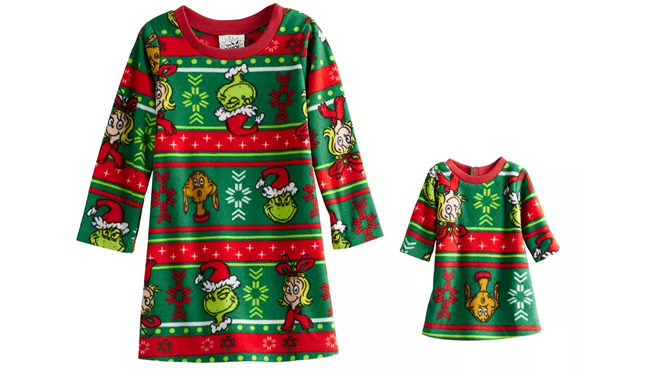The Grinch Who Stole Christmas Girls Nightgown Doll Gown