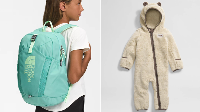 The North Face Youth Mini Recon Backpack and Baby Cabin Fleece One Piece