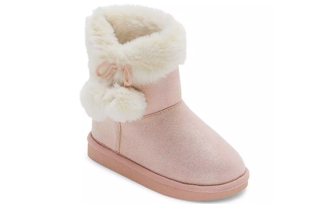 Thereabouts Toddler Girls Lil Willa Flat Heel Winter Boots in Pink Color