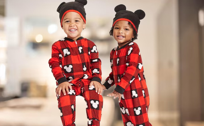 Toddler Disney 100 Mickey Mouse Matching Family Union Suit Red