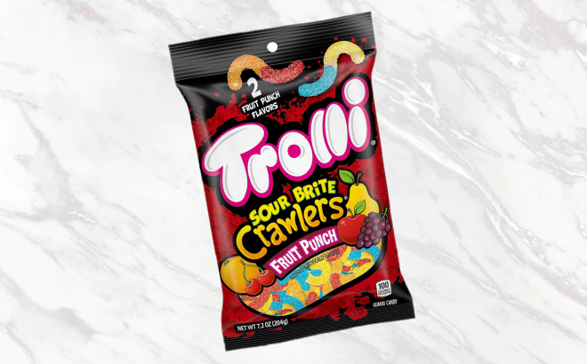 Trolli Sour Brite Crawlers Candy in Fruit Punch Flavor