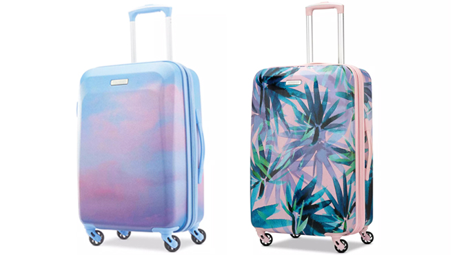 Two American Tourister Printed Hardside Spinner Luggage