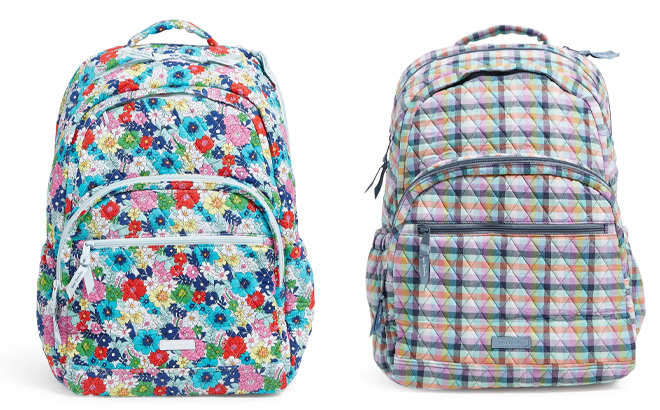 Two Vera Bredley Cotton Essential Large Backpacks