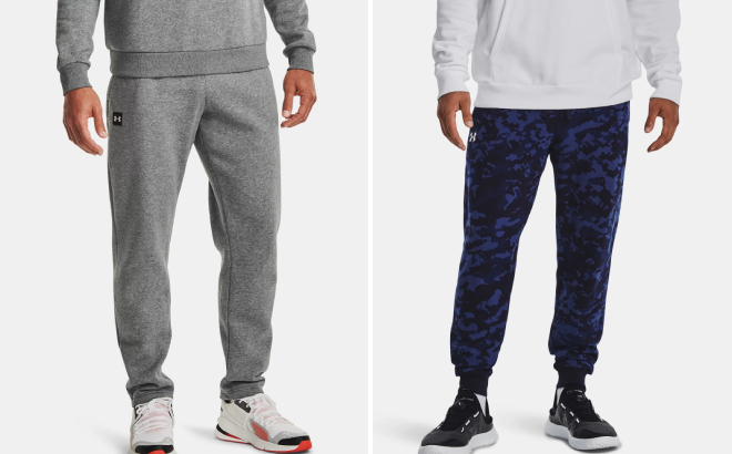 Under Armour Mens Rival Fleece Pants and Camo Joggers