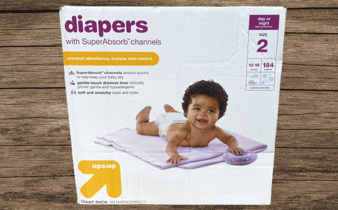 Up Up 184 Count Diapers Size 2