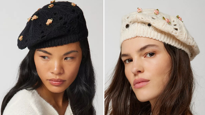 Urban Outfitters Rosette Open Knit Berets
