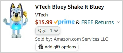 VTech Bluey Shake It Toy Checkout