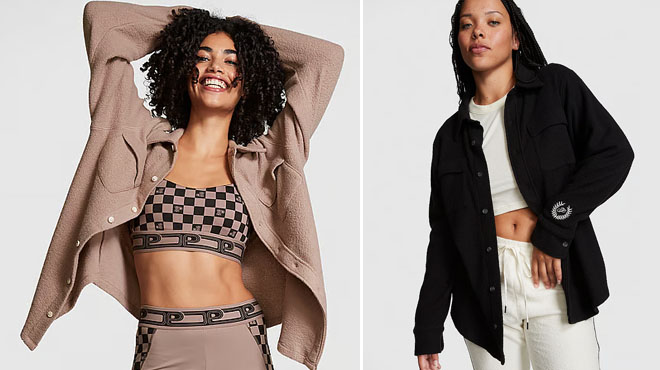 Victorias Secret Reverse Fleece Womens Shackets