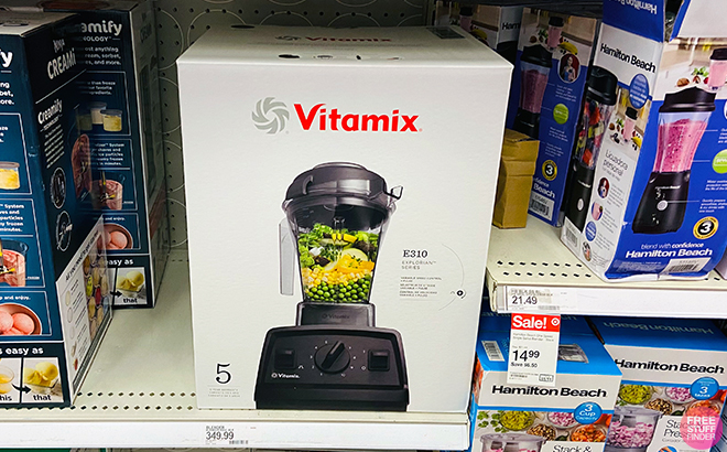 Vitamix Explorian Series E310 10 Speed Blender in shelf