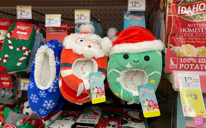 Walgreens Squishmallows Kids Nick Santa Carol The Christmas Tree Slippers