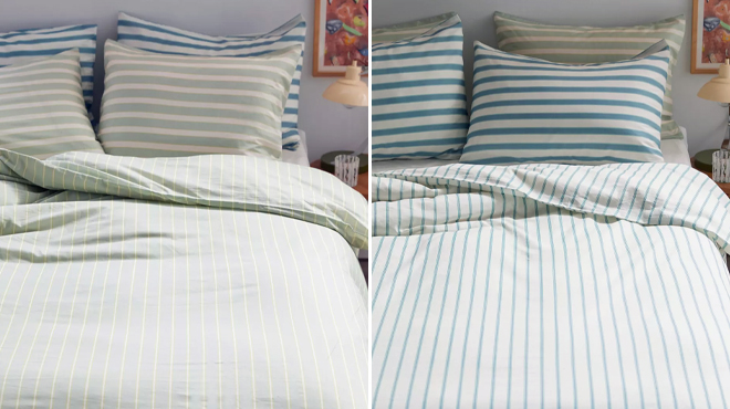 Washed Cotton Striped Duvet Cover