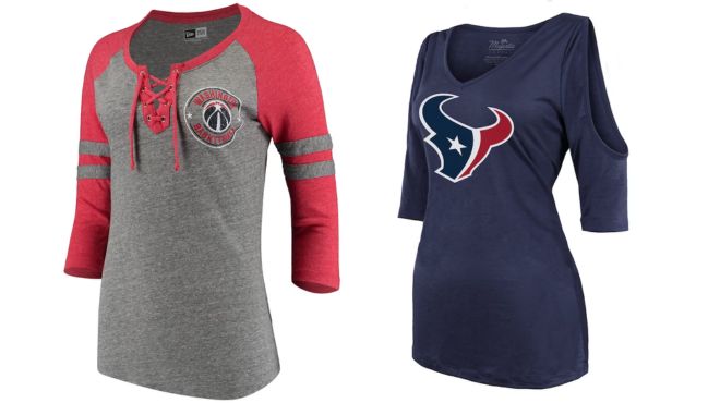 Washington Wizards Womens Tri Blend Lace Up Raglan T Shirt and Deshaun Watson Houston Texans Majestic Threads Womens T Shirt