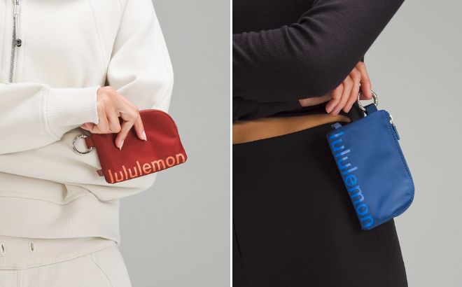 Woman is Holding Lululemon Clippable Card Pouch