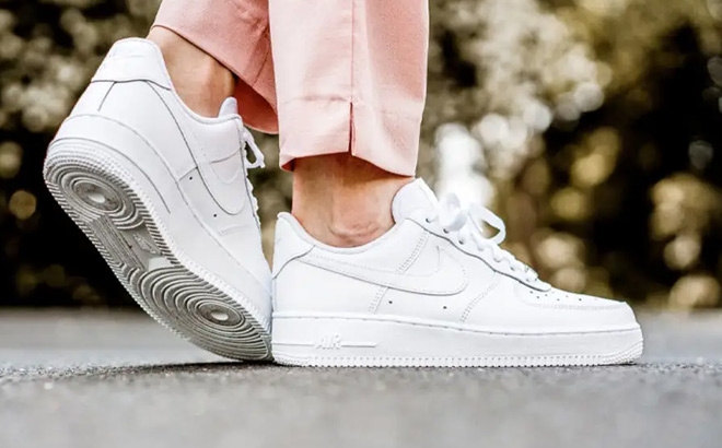 Woman is Wearing Nike Air Force 1 07 Sneakers