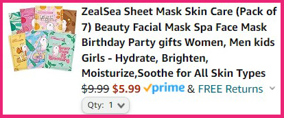 ZealSea Skincare Face Mask 7 Pack Summary